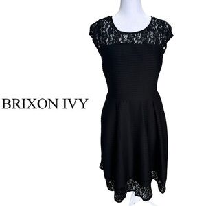 Brixon Ivy Dorene Lace Little Black Dress Small Fit & Flare Ribbed Medium LBD